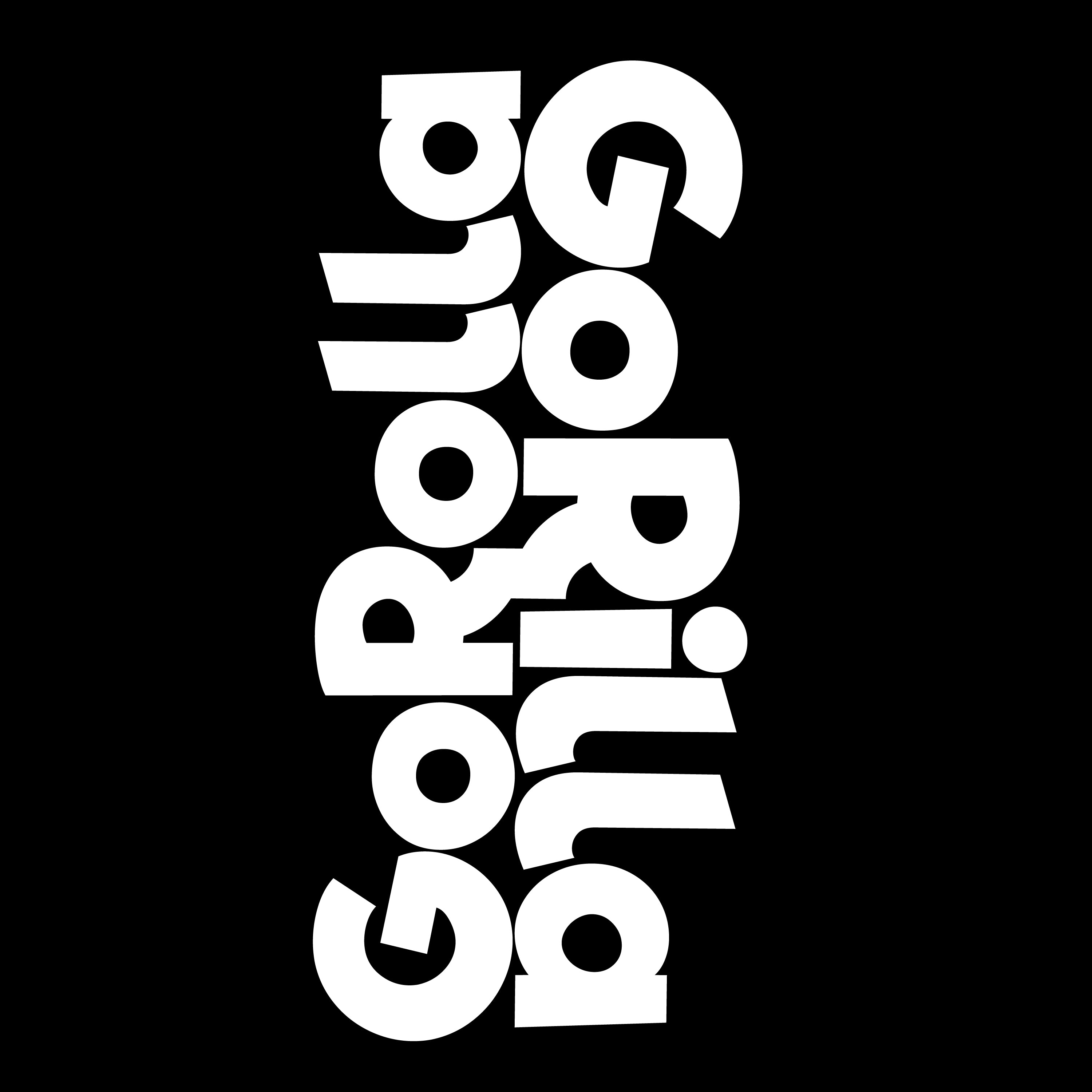 White 'GorollaGorilla' text on a black background